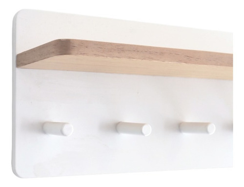 Imagen 2 de 3 de Perchero De Pared Con Estante Escandinavo Nordico Laqueado