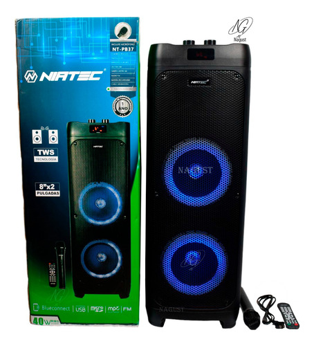 Cabina Torre 8 X2 Recargable Niatec Nt-pb37 Bluetooth Tws