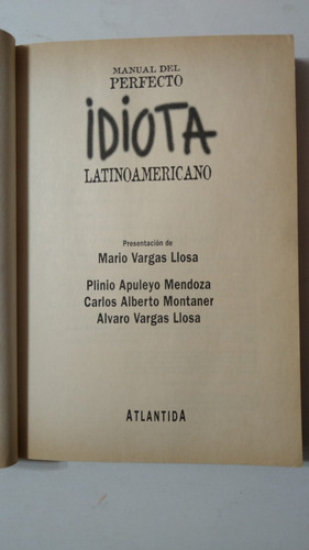 Manual Del Perfecto Idiota Latinoamericano-vargas Llosa-(72) (Usado)