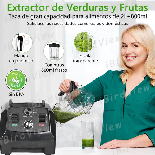 Licuadora Profesional Usorudo,blender Parahielo,1800w 2l
