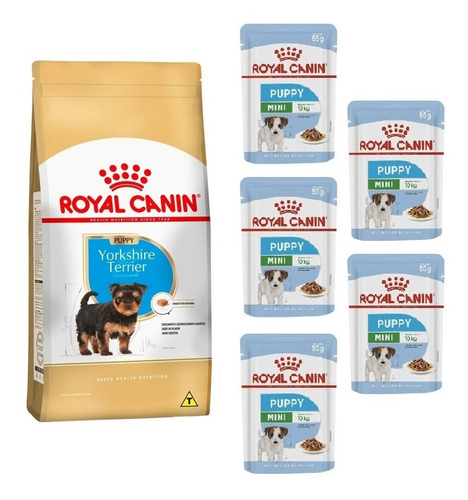 Kit Yorkshire Puppy 1kg E 5 Sachês Mini 85g Royal Canin