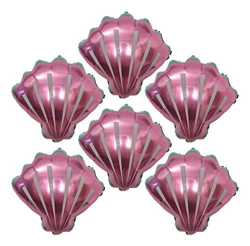 Set Pack Globo Metalizado Ostra Rosa 35cm X 6