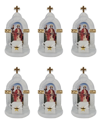 San Pedro Recuerdos Tipo Capilla Color Blanco (6pzas)