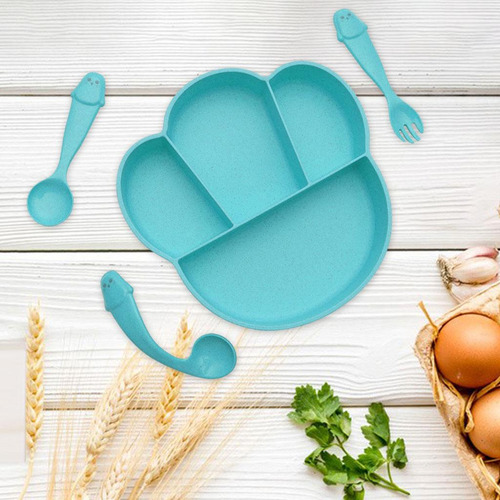 Juego De Platos Para Bebés Juego De Alimentación Verde