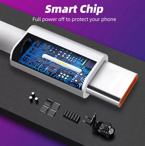 Cabo Carregador Usb Tipo C 6a Carregamento Rápido Para Xiaom