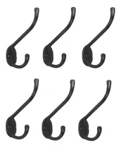 Comprar Percha 2 Ganchos Doble Negra Para Percheros  Por 6 Unidades