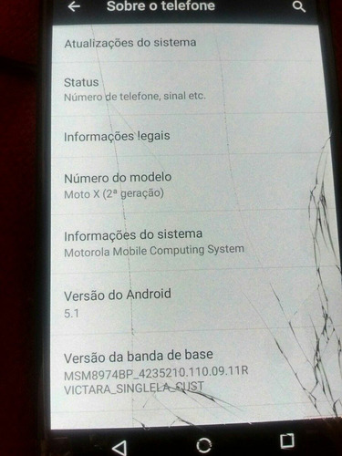 Moto X 2 Com Tela Trincada Carregador Turbo E Fone De Ouvido