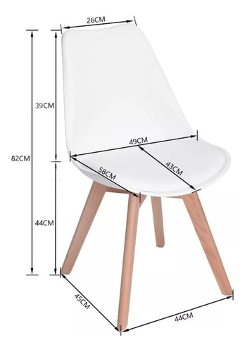 Imagen 5 de 7 de Pack 4 Silla Eames/tulip Acolchada Tulip Gris
