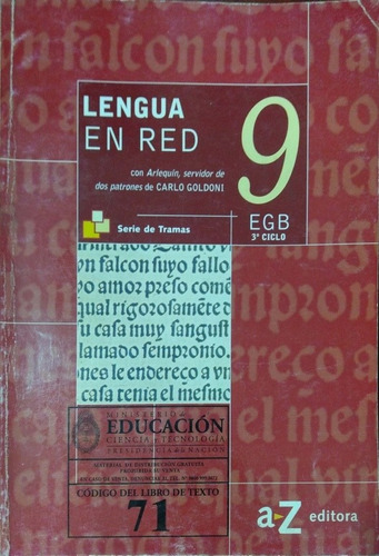 Lengua En Red 9 Egb Az Editora Serie De Tramas Usado *