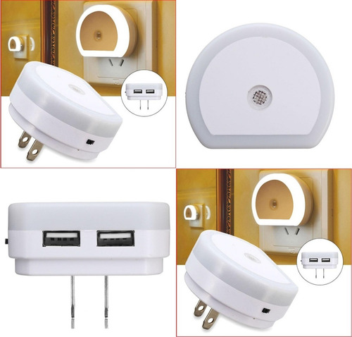 Cargadores Y Lampara Luz Led + 2 Puerto Usb Dc 5v-1000mah