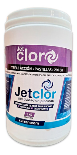 Pastillas De Cloro Multiaccion Jetclor 200 Grs Por 1 Kilo