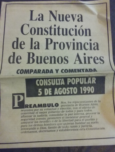 Constitución Prov Buenos Aires 1990 Comparada Y Comentada