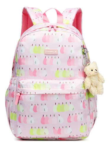 Mochila Escolar Kawaii Carany Pink Flowers Large 