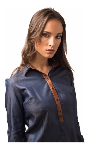 camisa cuero mujer