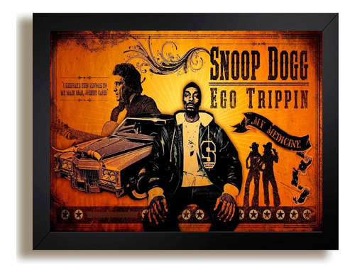 Marco decorativo de colores Snoop Dogg, rap, hip hop, reggae, funk, publicación rápida, máximo al siguiente día hábil. Color del marco: negro (estándar), blanco o tabaco (opcional)