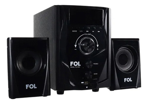 Minicomponente Fol P209 Bluetooth Sistema Audio Estéreo Modular Color Negro