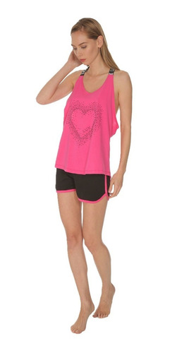 Pijama Para Dama Playera Halter Con Pedreria Short Bies 8123