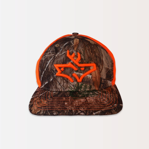 Gorra De Pesca Caceria Naranja Camu Con Logo 