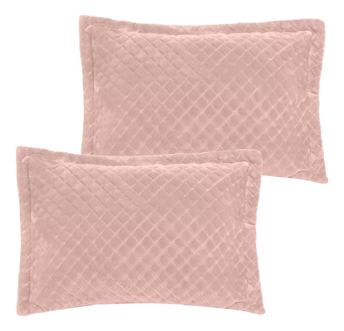 Porta Travesseiro Par Plush 55x80 Hedrons Inverno Quentinho Cor Rosa