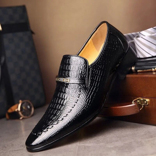 Zapatos De Charol Hombre Estampado Cocodrilo Tallas Grandes