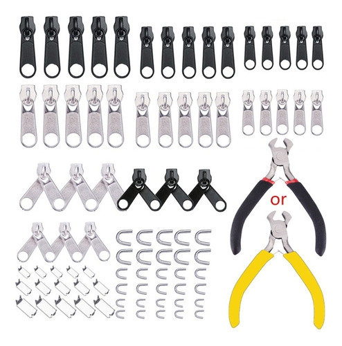 85pcs/set Zipper Repair Kit Sewing Jacket Rails