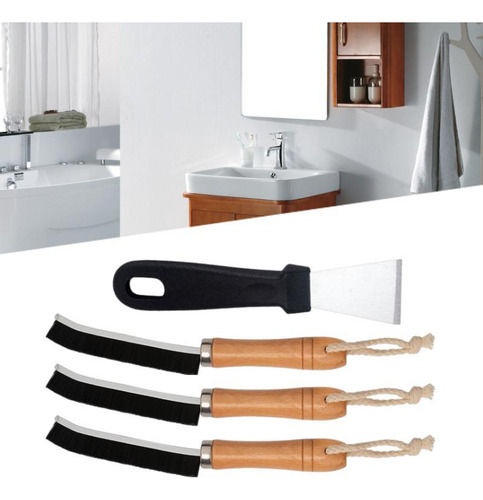 3 Crevice Brush Door Track Cleaning Brush For Deep Tile
