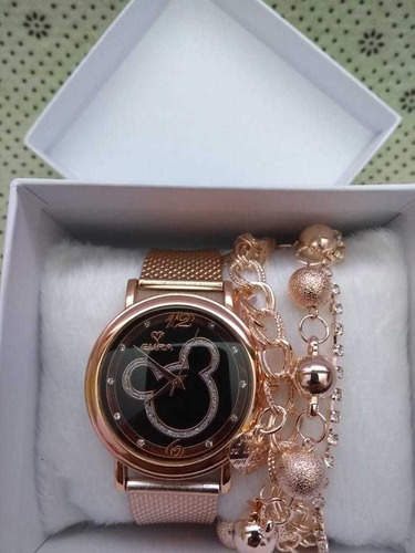 Relógio Feminino Fecho Fivela + Pulseira & Caixa - Kit 5 Und