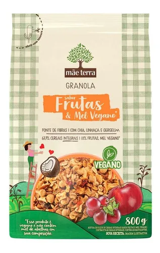 Granola Mãe Terra frutas & mel Vegano 800g