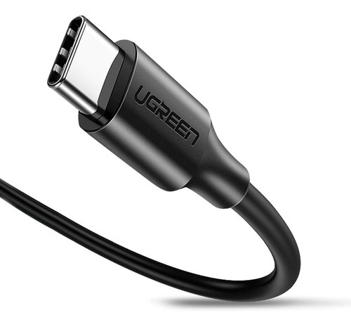 Cabo macho tipo C 2.0 A USB-C 2.0 3a 60w 1mt Ugreen 50997 Cor preta