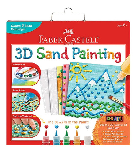 Faber Castell Kit Pintura Arena 3d Texturizada Arte Niños Color Azul