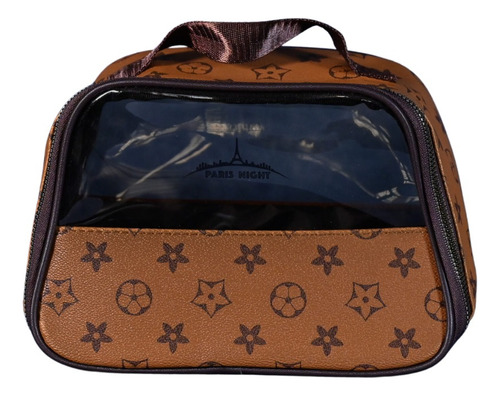 Neceser Porta Cosméticos Cartera Rectangular Organizador Marrón Claro