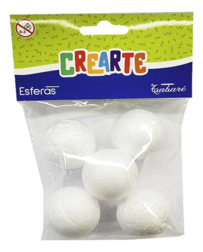 Esferas Espuma Plast 6cm. Pack X5 Serviciopapelero