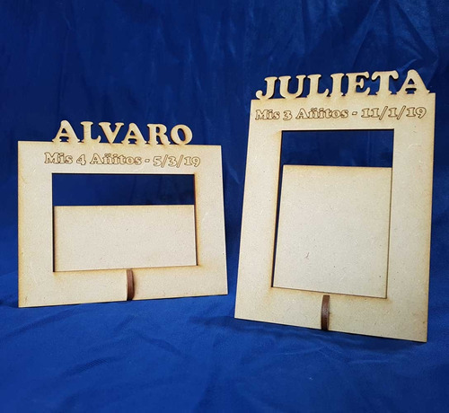 Imagen 3 de 4 de 25 Portaretratos Fibrofacil Con Nombre Personalizados 10x15
