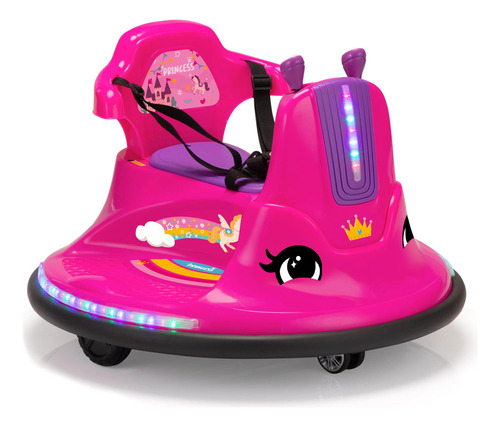 Carrito Chocon Montable Electrico Parachoque Luces Giro 360 Color Rosa Chicle