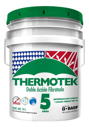 Impermeabilizante Thermotek 5 Años 19 Litros Blanco