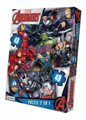 Puzzle Rompecabezas Marvel Avengers 2 En 1: 48 Piezas C/u 