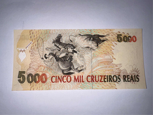 Cédula 5000 Cruzeiros Reais Gaucho Fe Cat C239 T36