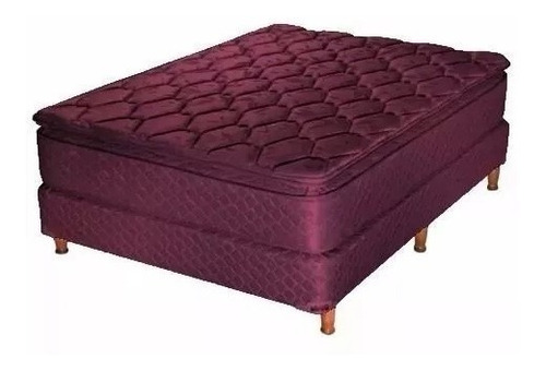 Colchon Sommier Acolchado Sabana Almohadas Patas Resortes