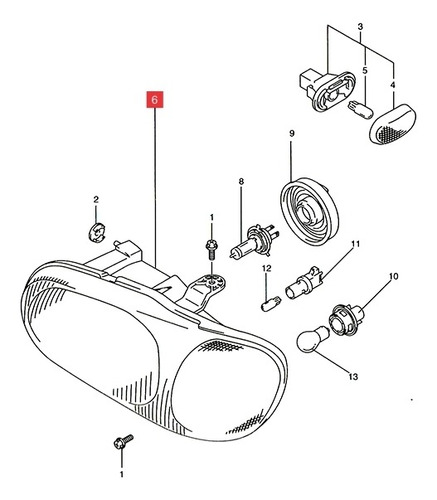 Semioptica Der.  Suzuki Alto 800 2002-13