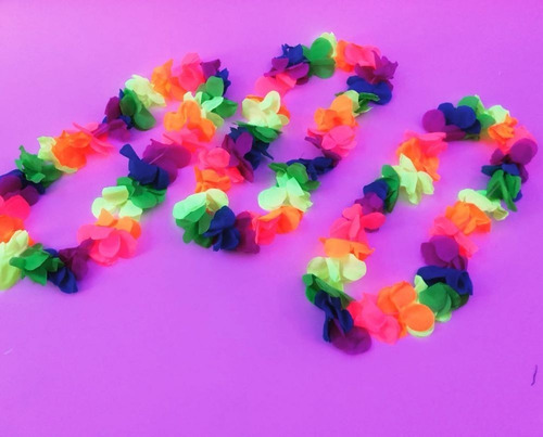 Imagen 5 de 9 de Collar Hawaiana Hora Loca Neon