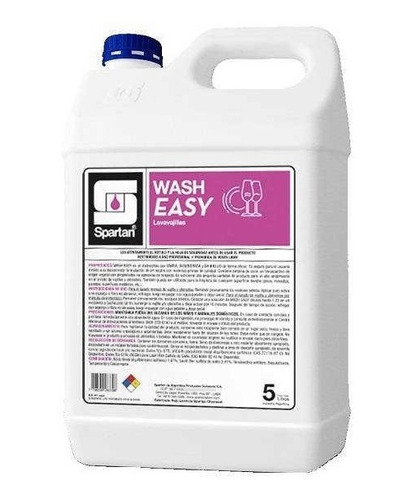 Wash Easy-lavavajilla Neutro, S/color Ni Aroma X5 Lt Spartan