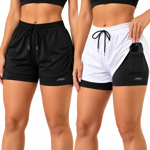 Kit 2 Short Duplo Compressão Fitness Bermuda Treino Feminino