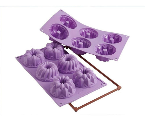 Molde Para Hornear Fantasy Silicon 8x4 Cm Silikomart Color Violeta