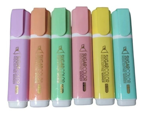 Resaltador Marcador Colores Pasteles Highlighter Set De 6 