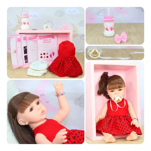 Boneca Bebê Reborn Princesa Realista Acompanha Acessórios - ShopJJ -  Brinquedos, Bebe Reborn e Utilidades