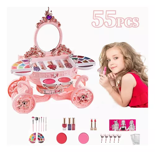 Juguetes de maquillaje lavables para niñas, juguetes para niñas, kit de  maquillaje para niñas, juego de maquillaje no tóxico, tocadores para niños