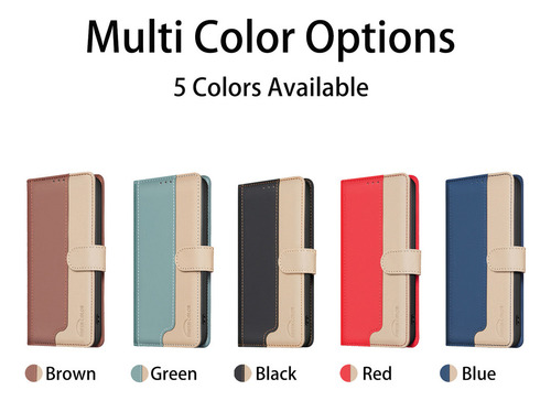 Funda Con Tapa Para Redmi Note 14 Pro+ Plus 5g 14c, Piel Sintética, Colores Empalmes, Funda Tipo Cartera Con Carcasa De Tarjeta Para Teléfono Móvil