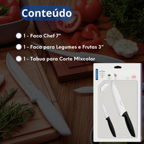 Combo De 3pcs Plenus Facas Sushi Facil De Limpar Com Tabua