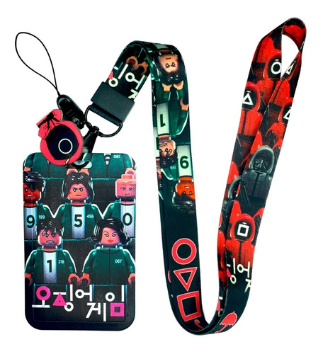 Portacredencial + Lanyard Juego Del Calamar Personajes