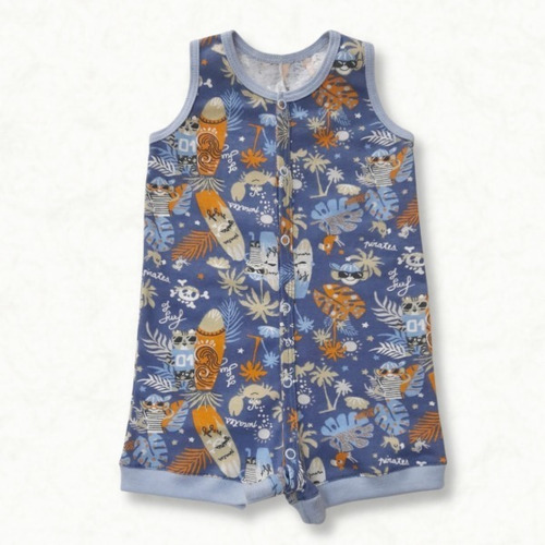 Imagen 1 de 5 de Enterito Corto Romper Musculosa Bebe Varón Surf